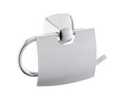 Toilet paper holder with lid chrome-plated