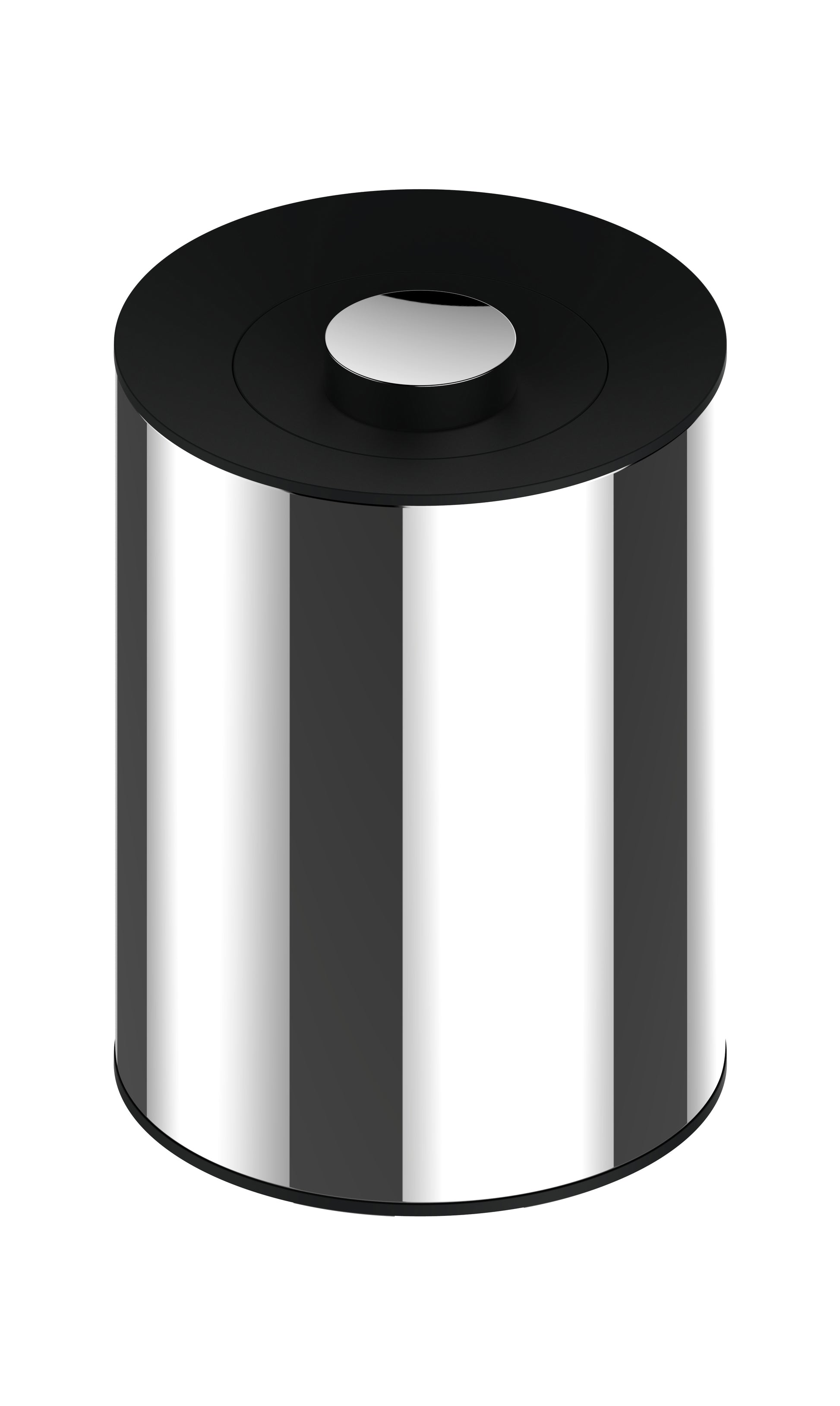 Waste bin chrome finish/dark grey