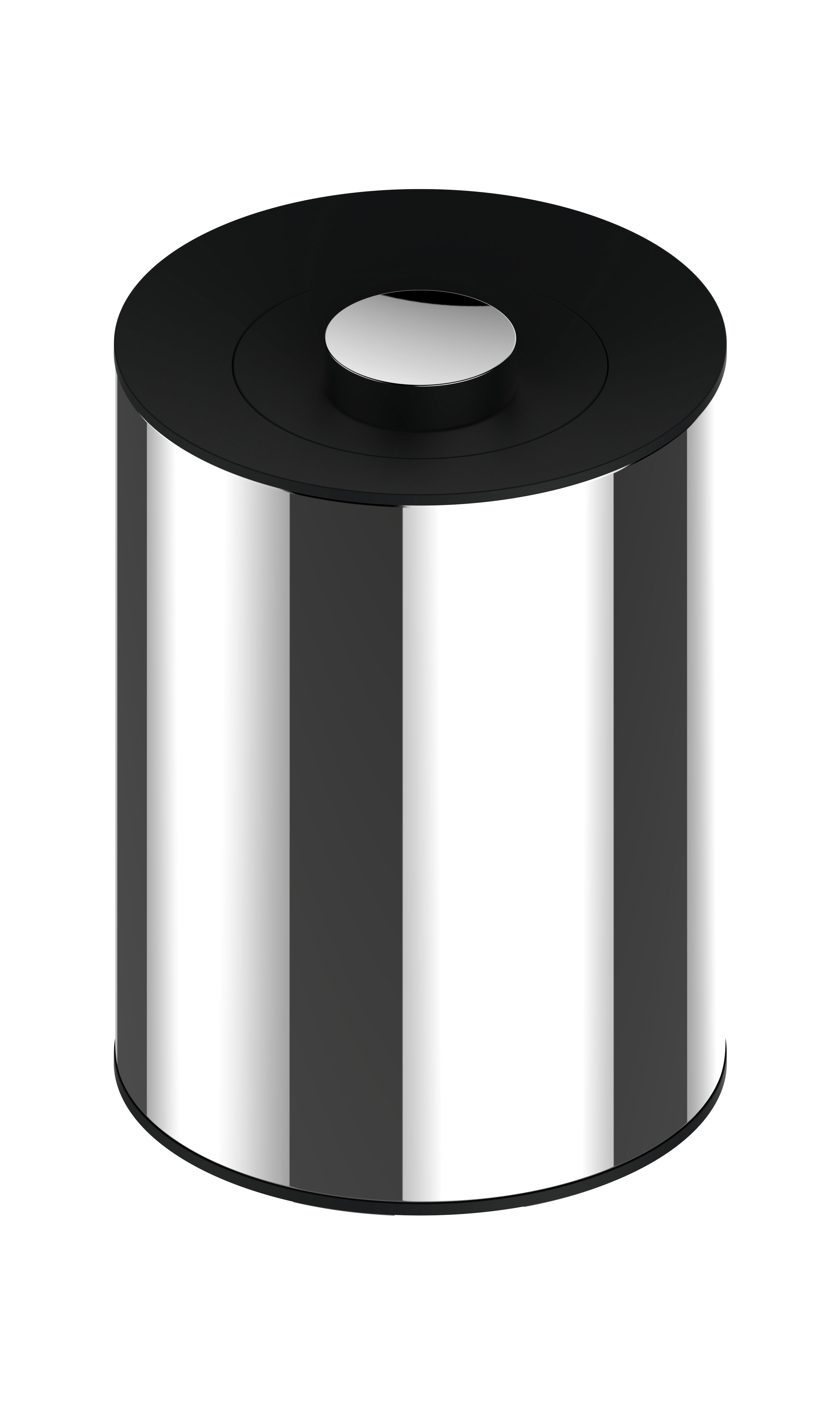 Waste bin chrome finish/dark grey