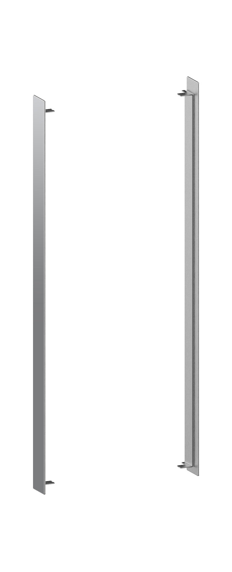 Set of side elements semi-recessed installation 50 x 735 x 3 mm mirrored