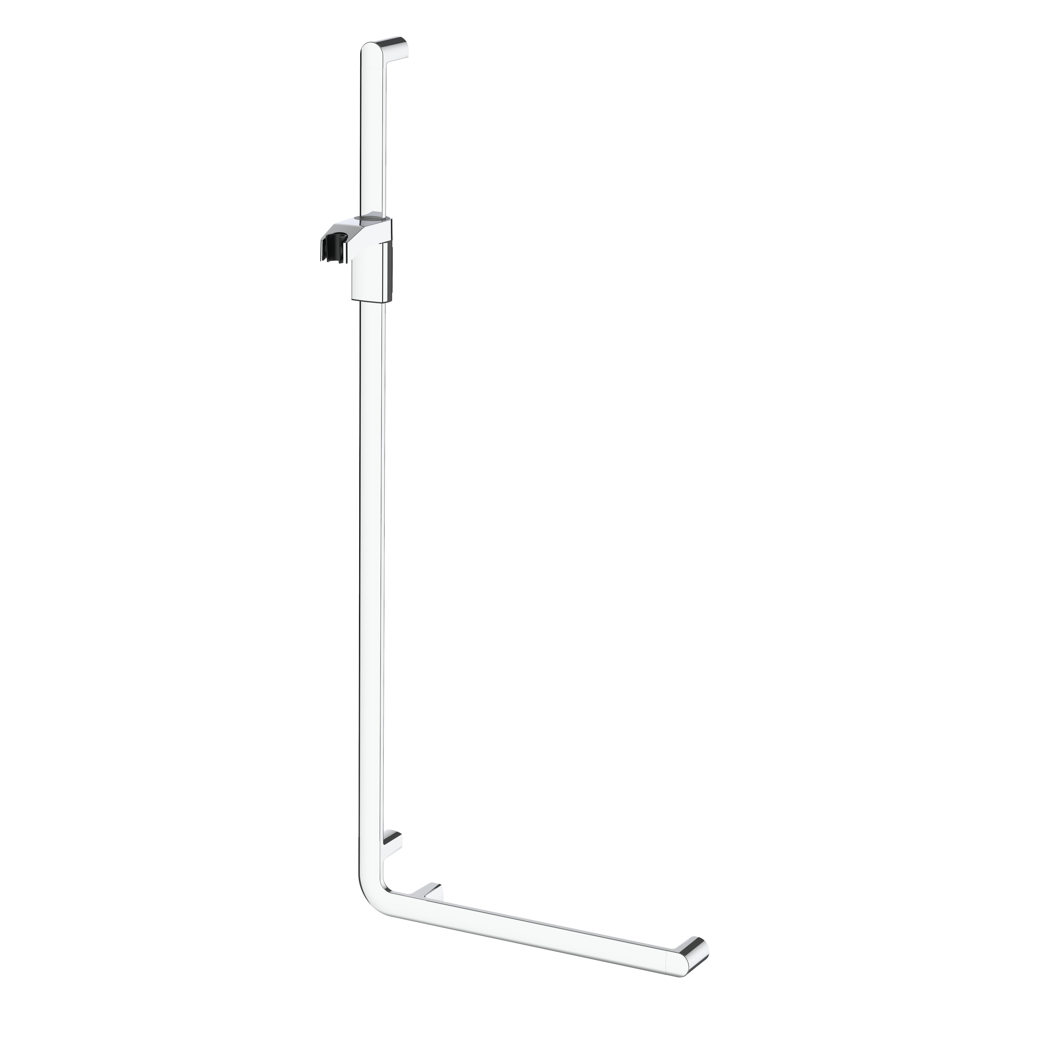 Angle bar 90° left / with shower bracket 501/1201 mm