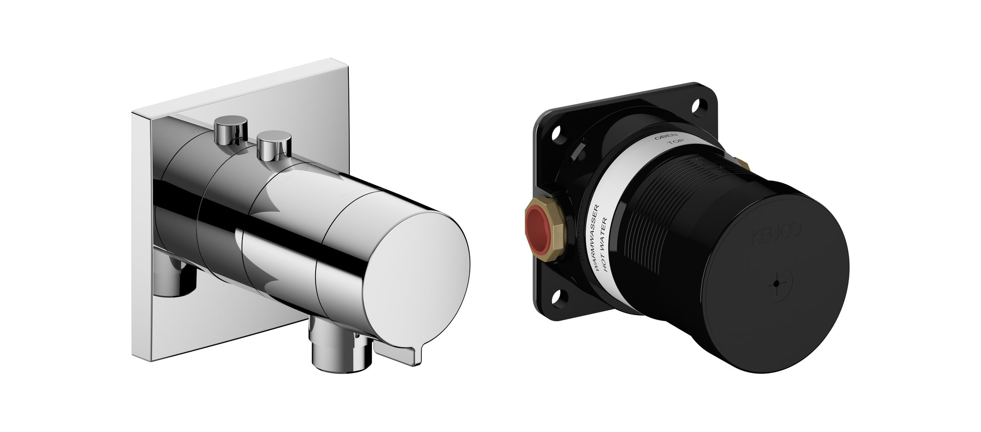 Set IXMO SOLO thermostatic mixer with hose connection/square