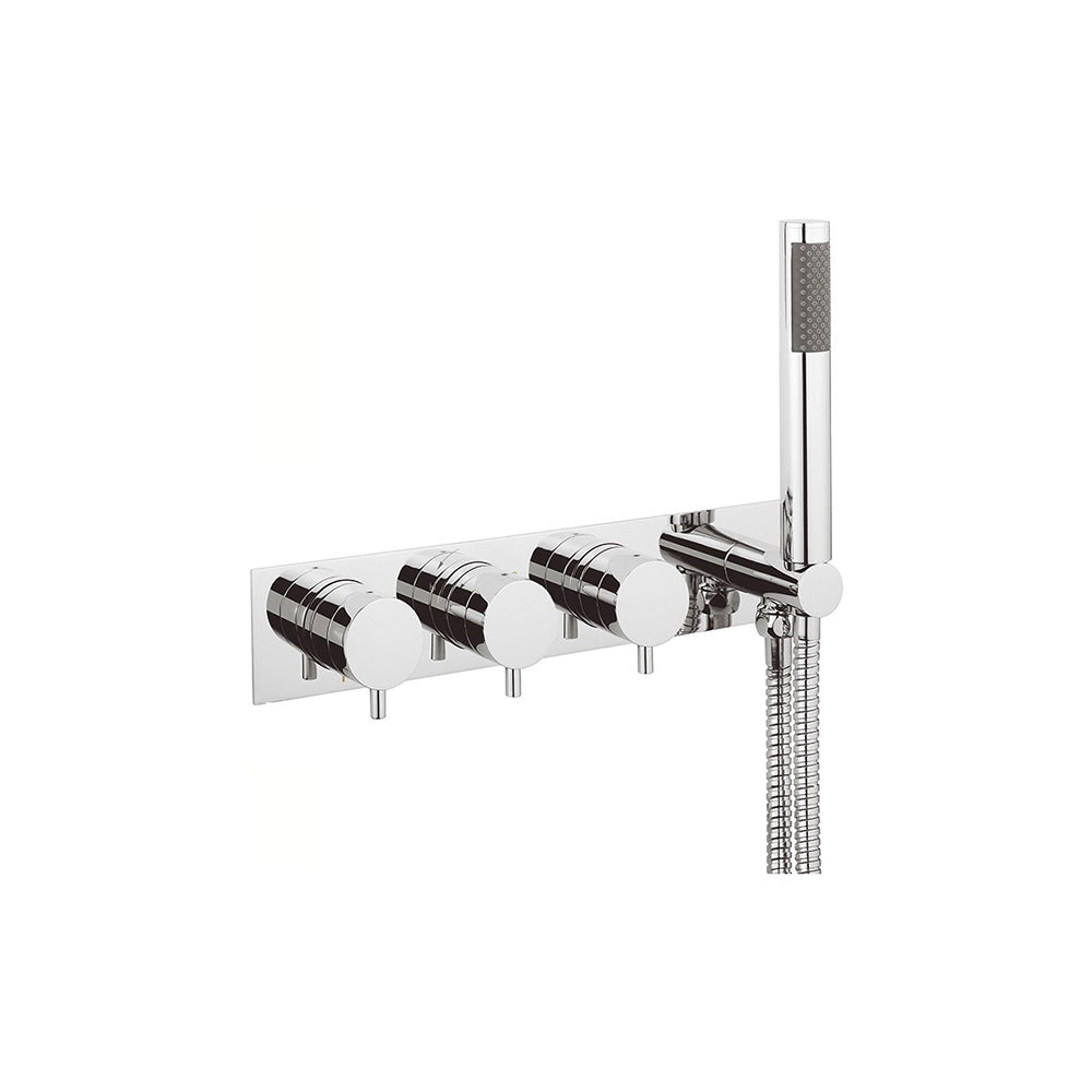Crosswater Kai Lever 3 Outlet 3 Handle Concealed Thermostatic Shower Valve & Handset