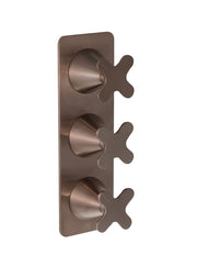 KONO THERMOSTATIC CONCEALED 3 OUTLET SHOWER VALVE (BOTH HANDLES INCLUDED)