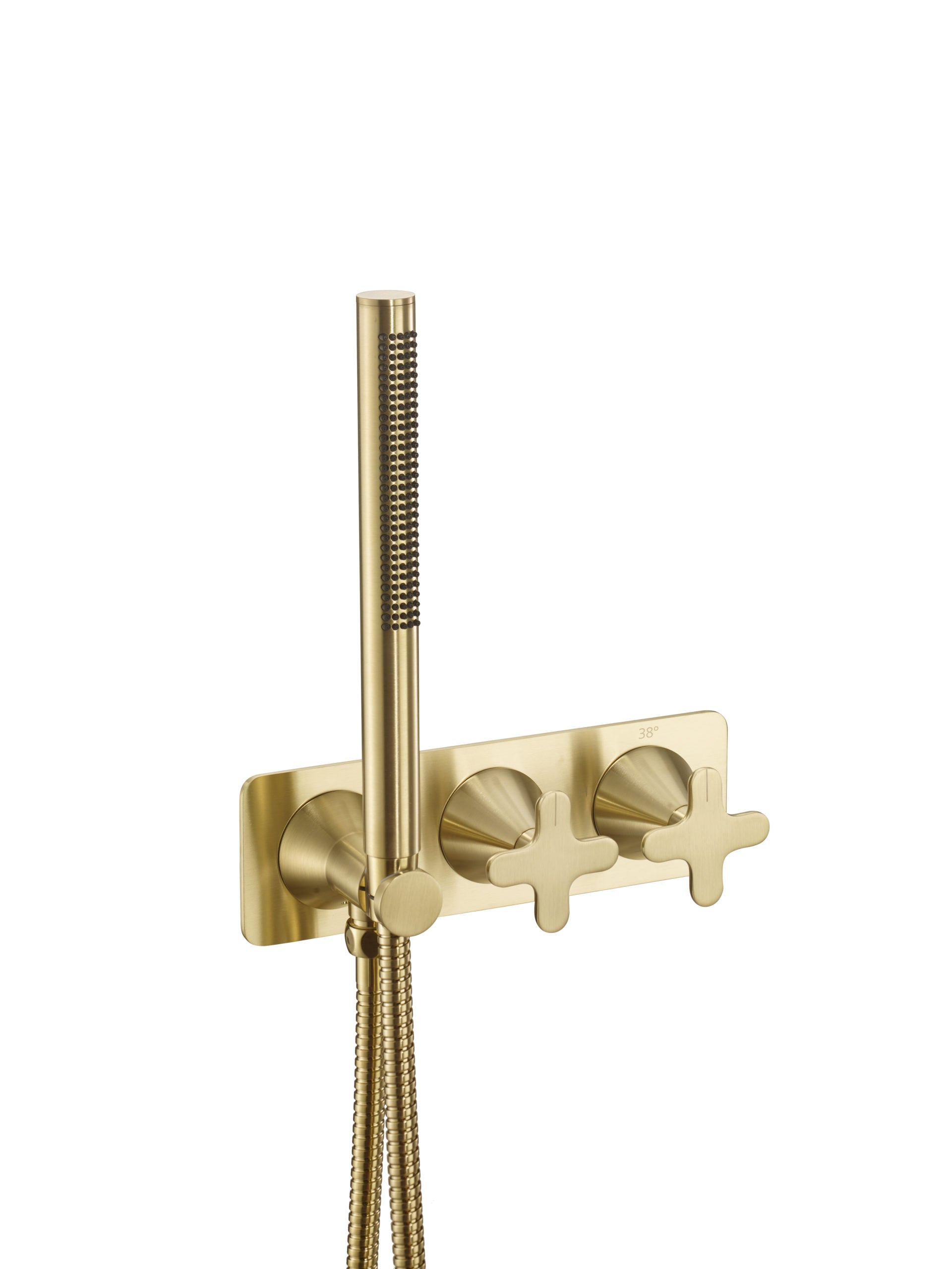 KONO THERMOSTATIC CONCEALED 2 OUTLET SHOWER VALVE WITH ATTACHED HANDSET HANDLES INCLUDED)