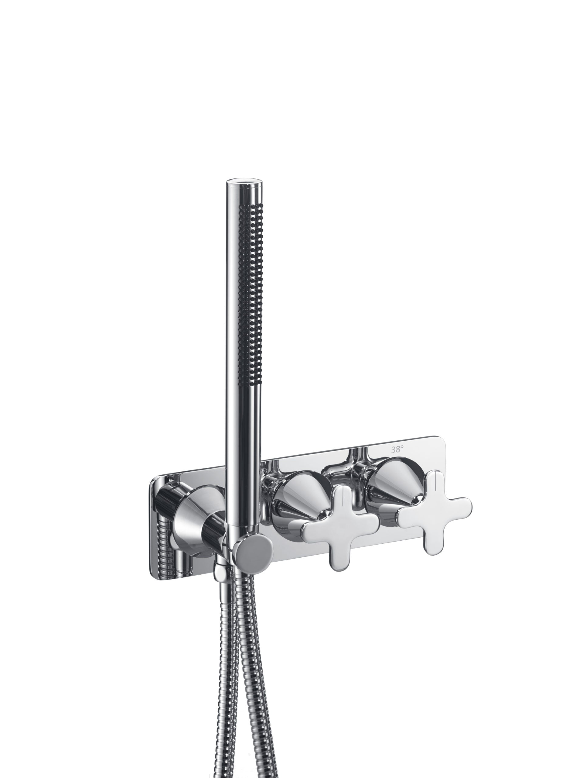KONO THERMOSTATIC CONCEALED 2 OUTLET SHOWER VALVE WITH ATTACHED HANDSET HANDLES INCLUDED)