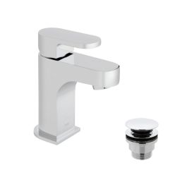 Life Mini Mono Basin Mixer Single Lever Deck Mounted Smooth Bodied with Universal Waste Chrome
