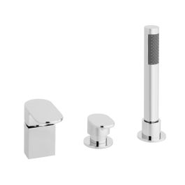 Life 3 Hole Bath Shower Mixer Single Lever Deck Mounted without Spout for use with Bath Filler Waste Chrome