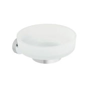 Life Frosted Glass Soap Dish and Holder Wall Mounted Chrome