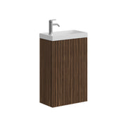 Crosswater Limit 400mm Cloakroom Wall Hung Unit with Cast Mineral Marble Basin Royal Walnut