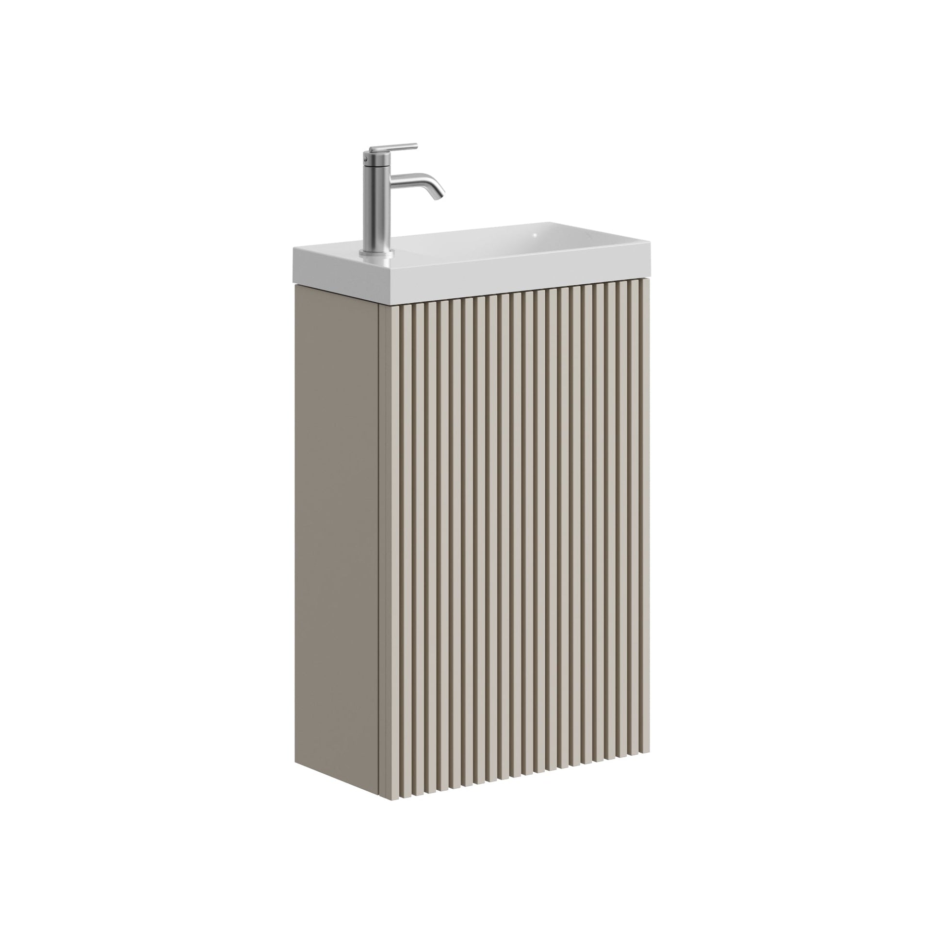 Crosswater Limit 400mm Cloakroom Wall Hung Unit with Cast Mineral Marble Basin Warm Stone