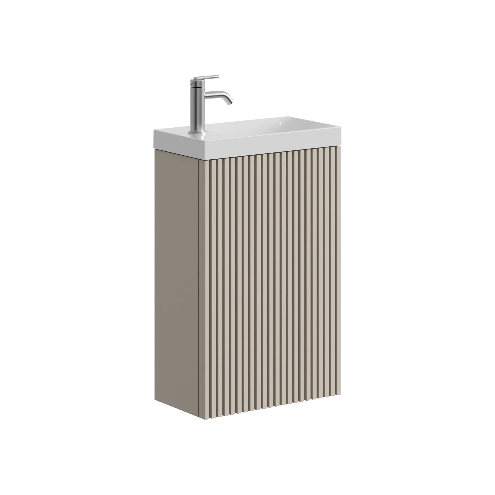Crosswater Limit 400mm Cloakroom Wall Hung Unit with Cast Mineral Marble Basin Warm Stone
