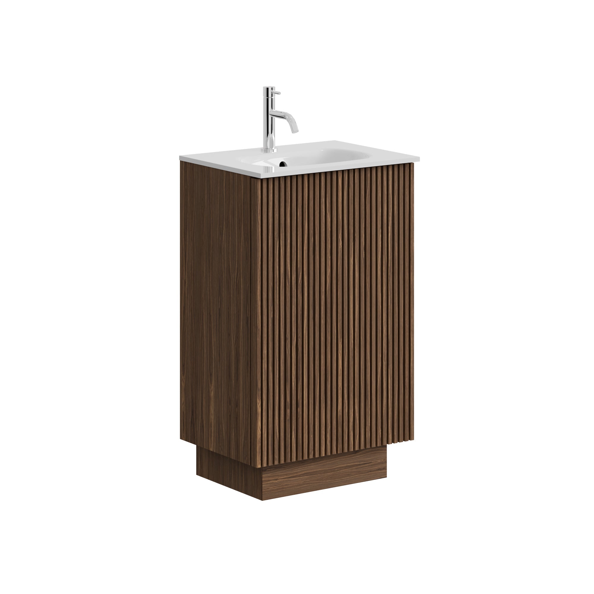 Crosswater Limit 500 Floorstanding Door Unit Royal Walnut with Glass Basin