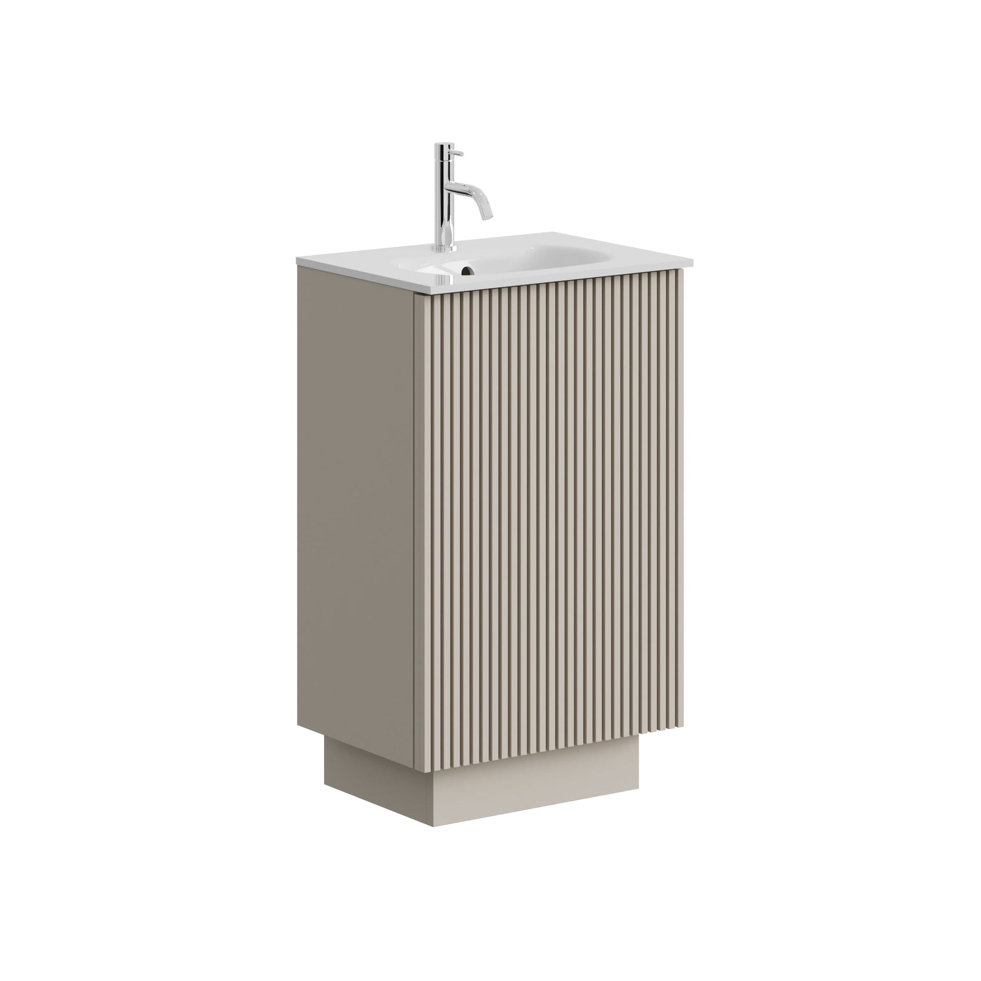 Crosswater Limit 500 Floorstanding Door Unit Warm Stone with Glass Basin
