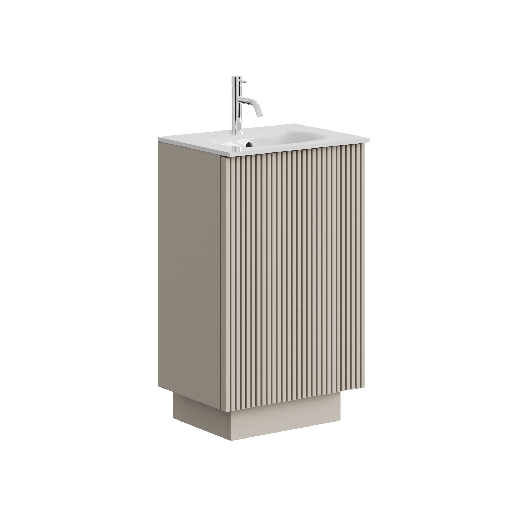 Crosswater Limit 500 Floorstanding Door Unit Warm Stone with Glass Basin