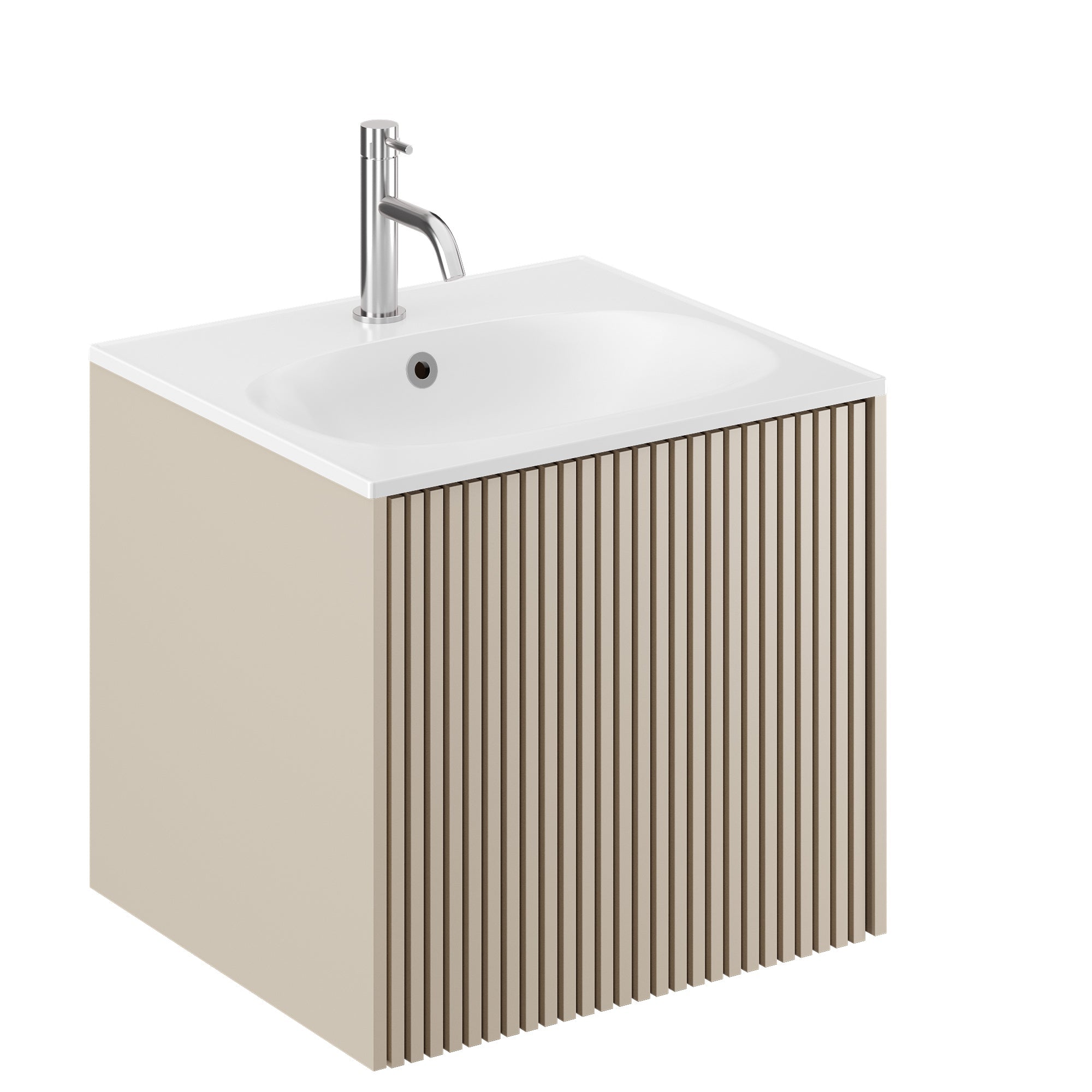 Crosswater Limit 500 Single Drawer Unit Warm Stone with Cast Mineral Marble Basin 1TH