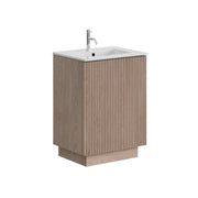 Crosswater Limit 600 Floorstanding Door Unit Modern Oak with Cast Mineral Marble Basin 1TH