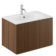 Crosswater Limit 700 Single Drawer Unit Royal Walnut with Cast Mineral Marble Basin 1TH
