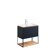 Crosswater Mada 600 Unit with 1 Tap Hole Cast Mineral Marble Basin Indigo Blue