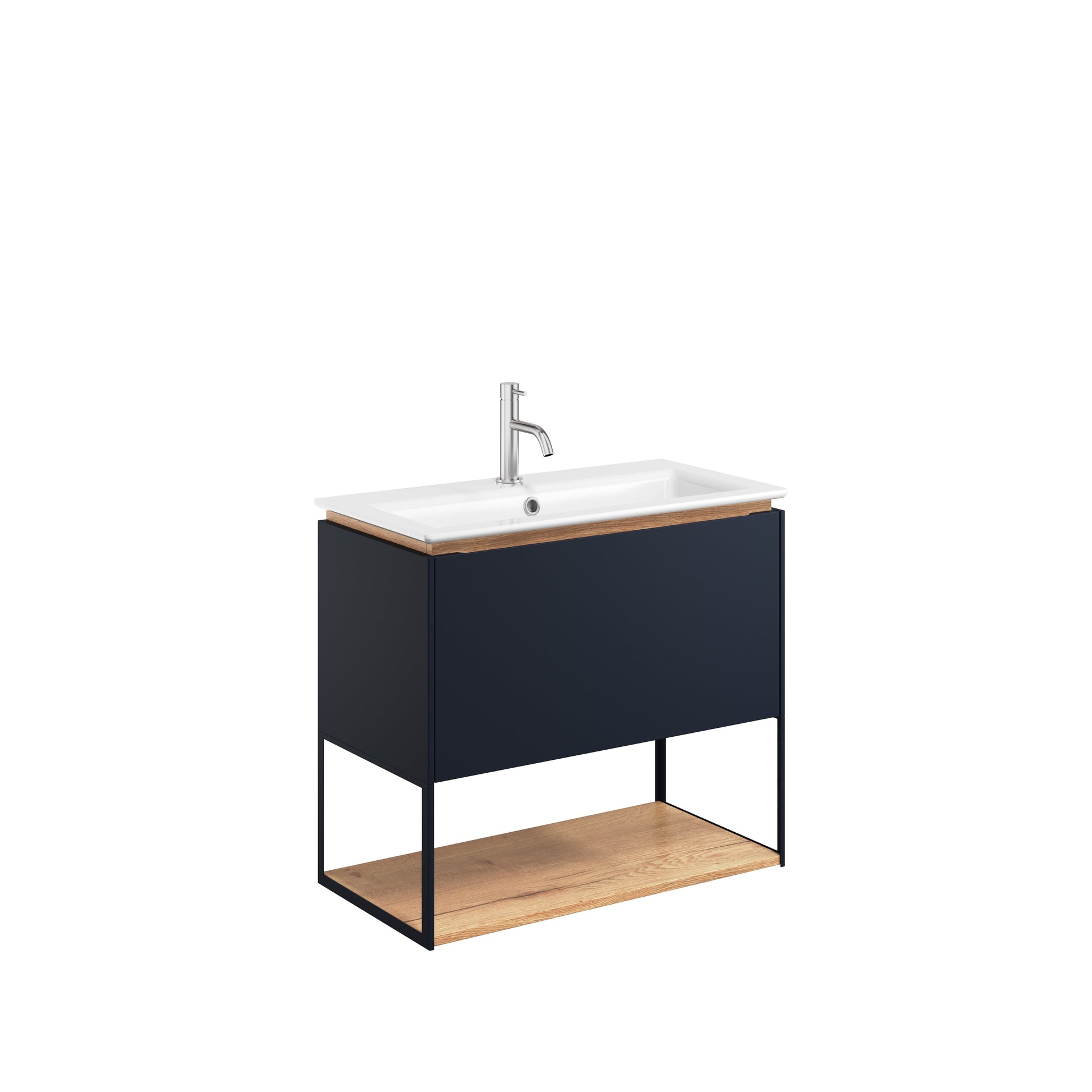 Crosswater Mada 700 Unit with 1 Tap Hole Cast Mineral Marble Basin Indigo Blue
