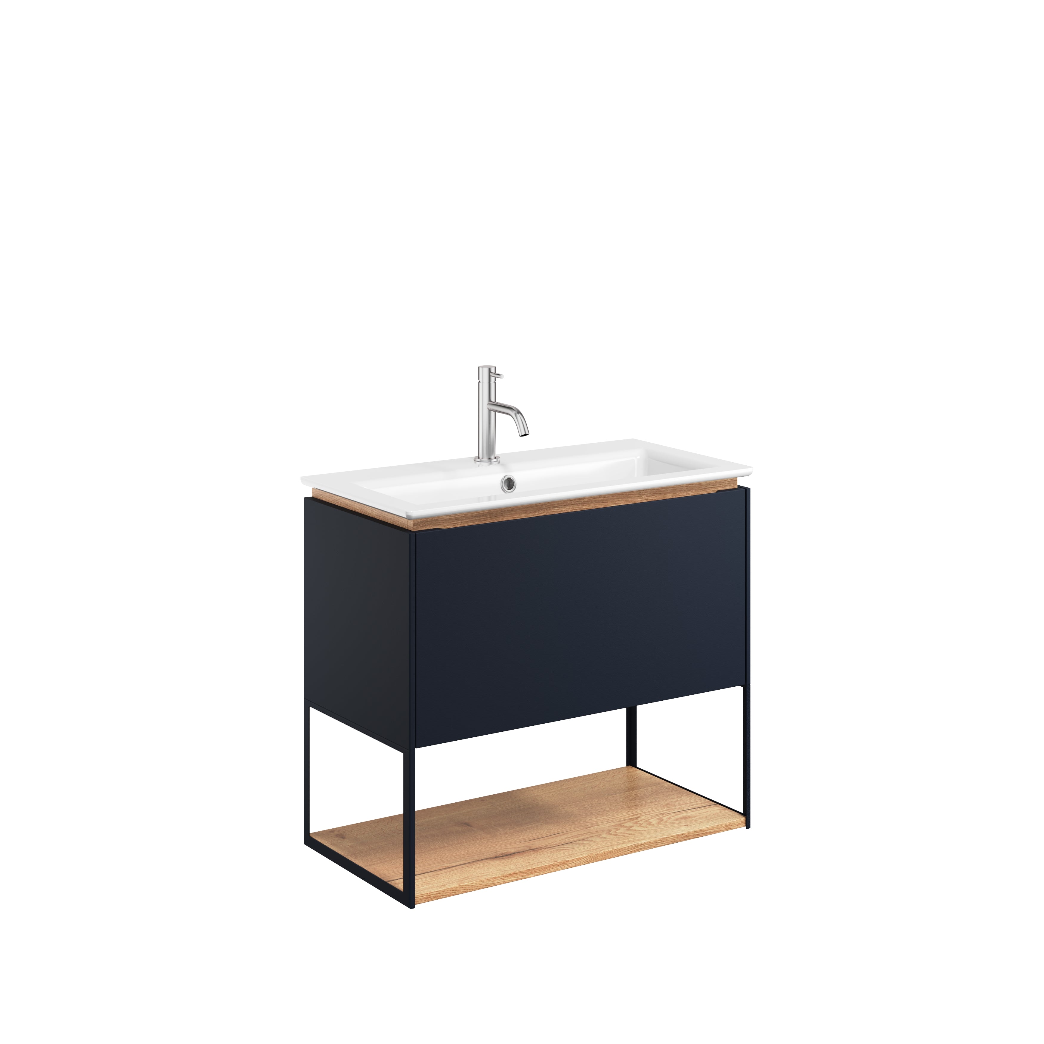 Crosswater Mada 700 Unit with 1 Tap Hole Cast Mineral Marble Basin Indigo Blue