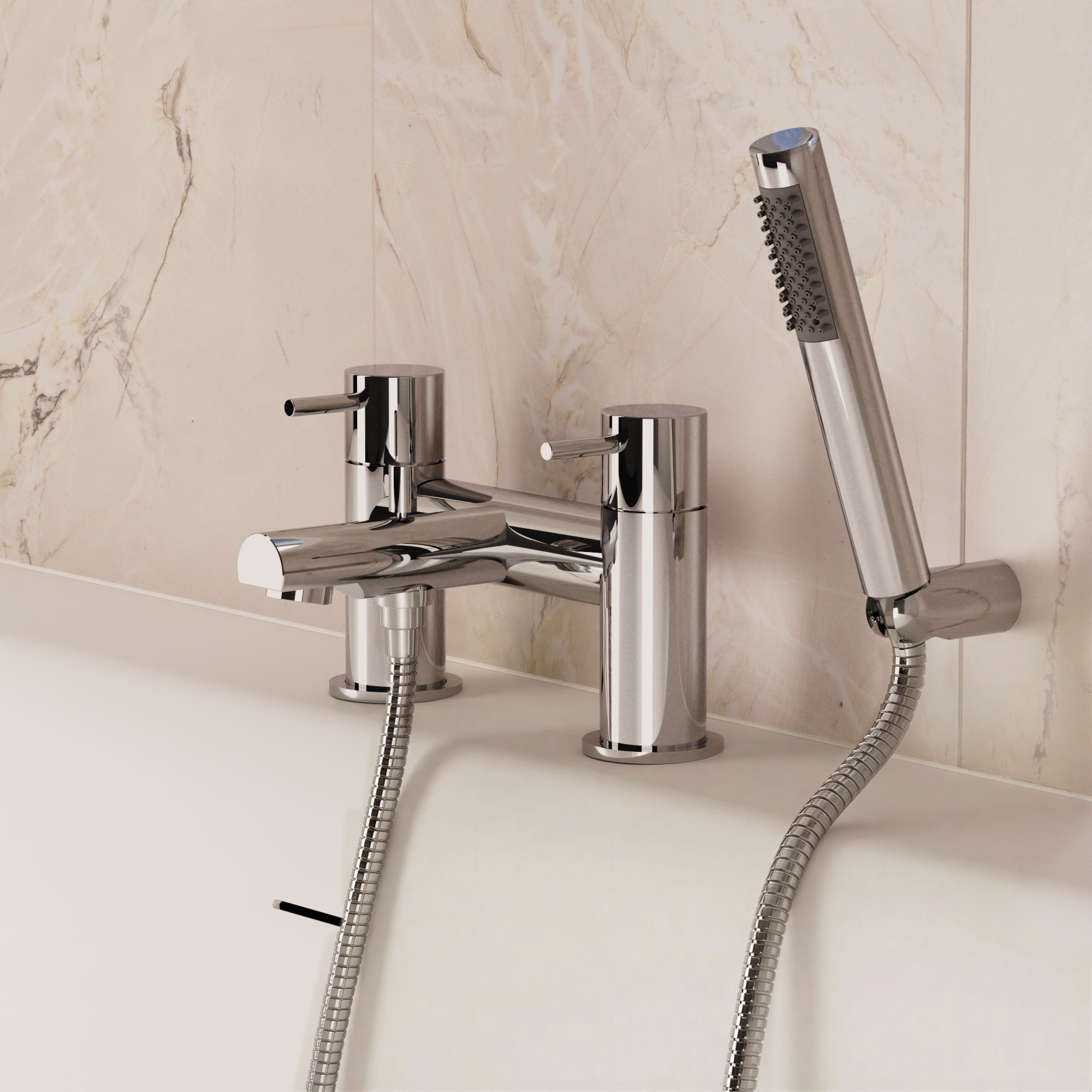 Fusion Bath Shower Mixer Dual Lever with Kit