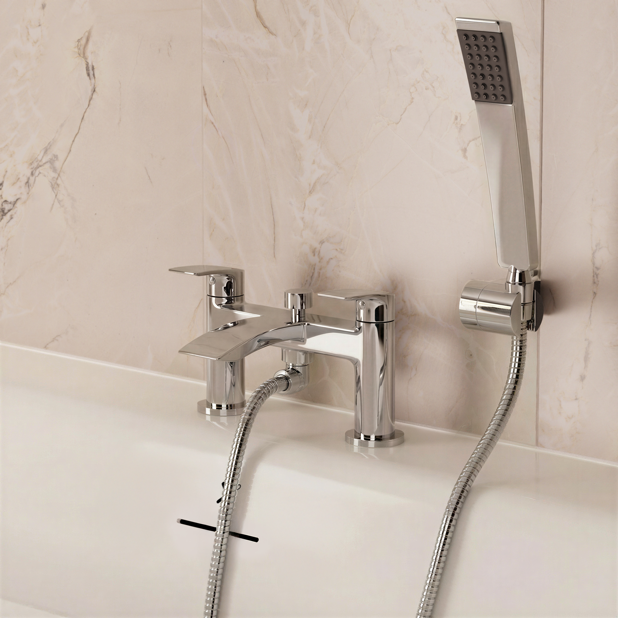 Flow Bath Shower Mixer Dual Lever with Kit