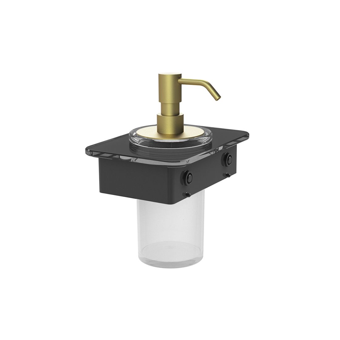 Soap Dispenser with 150mm Black Glass Shelf