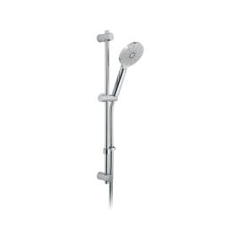 Nebula Slide Rail Shower Kit with Round 3 Function Rub-Clean Shower Handset with Push-Button Control, 680mm Slide Rail and 150cm Shower Hose Chrome