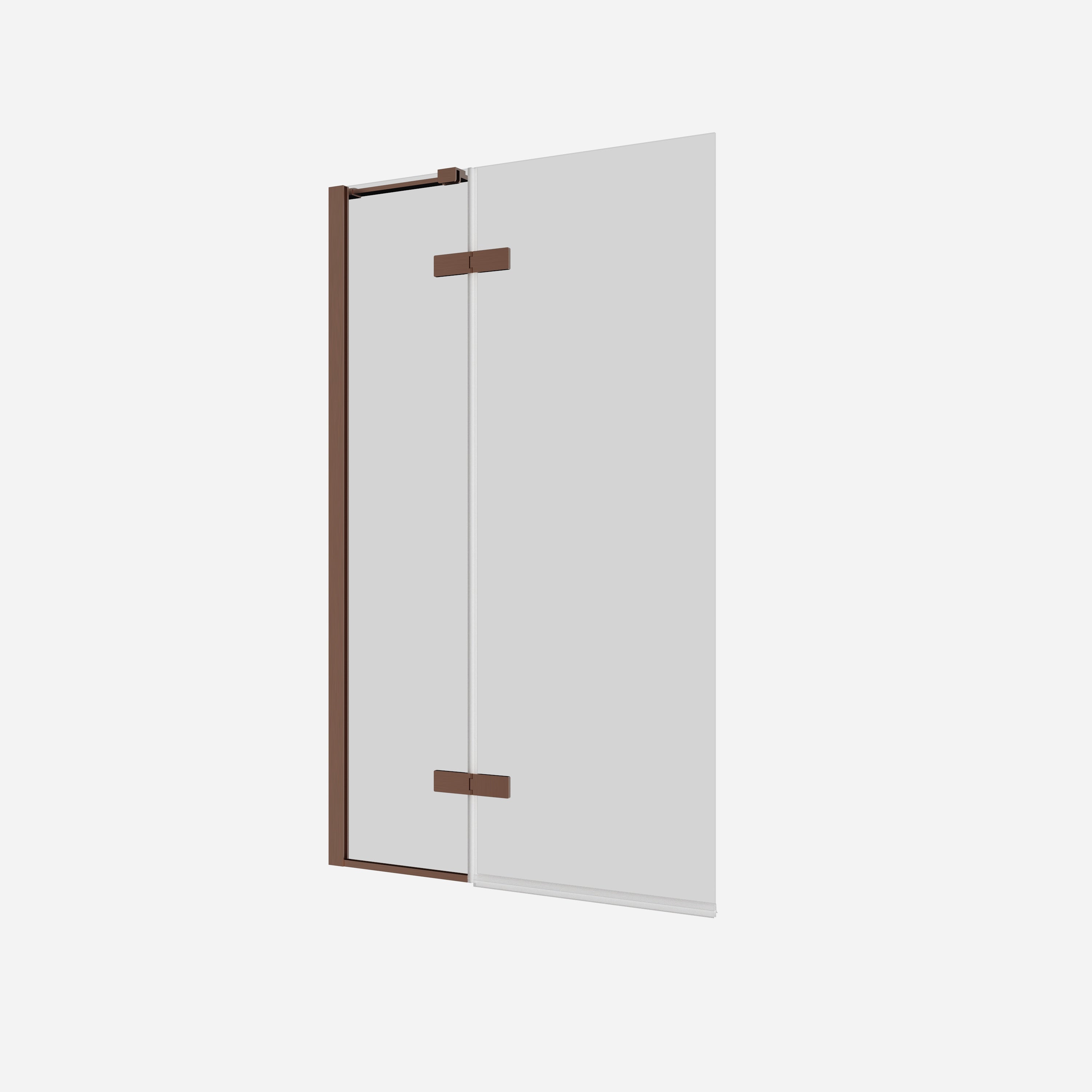 Optix 10 Hinged Bath Screen with Inline Panel 90 Brushed Bronze