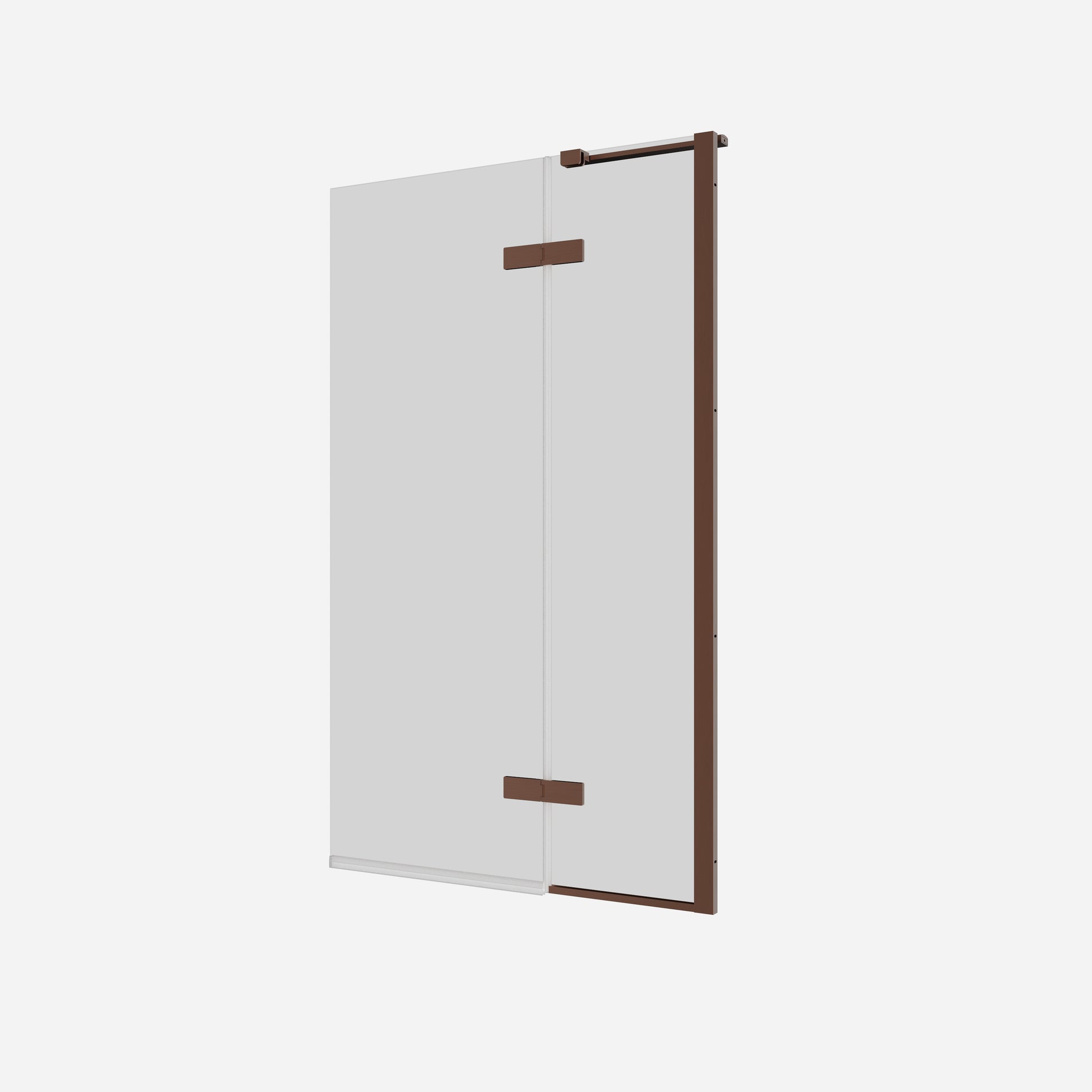 Optix 10 Hinged Bath Screen with Inline Panel 90 Brushed Bronze