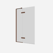 Optix Hinged Bath Screen with Inline Panel Brushed Bronze