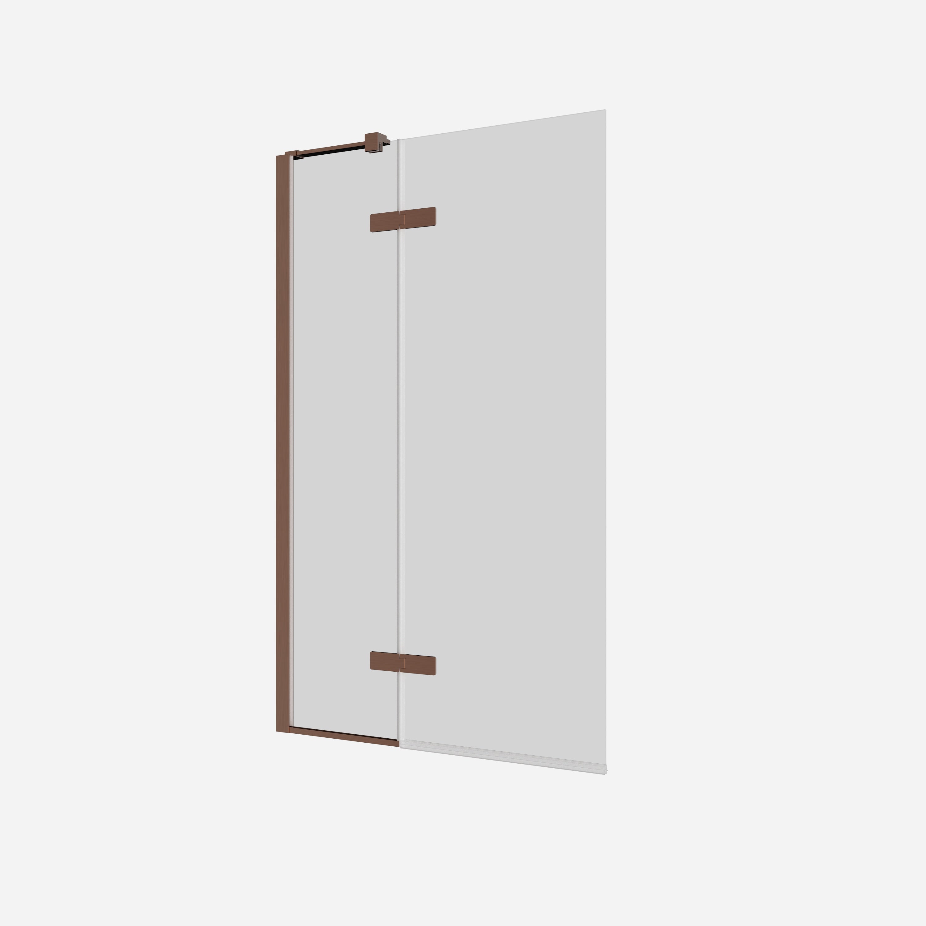 Optix Hinged Bath Screen with Inline Panel Brushed Bronze