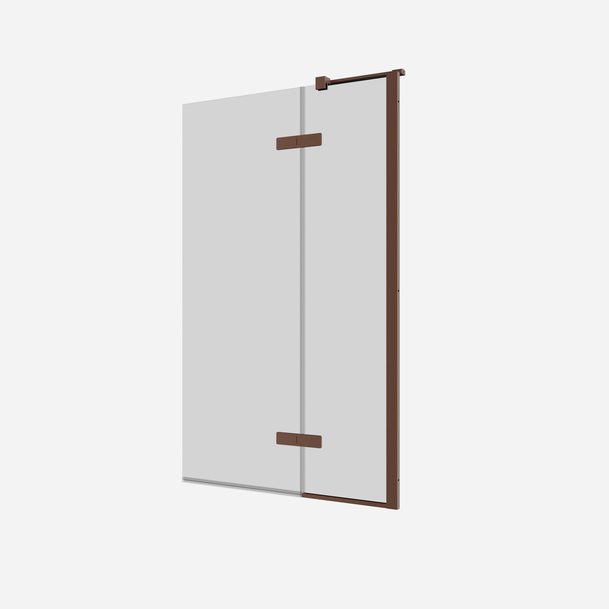Optix Hinged Bath Screen with Inline Panel Brushed Bronze