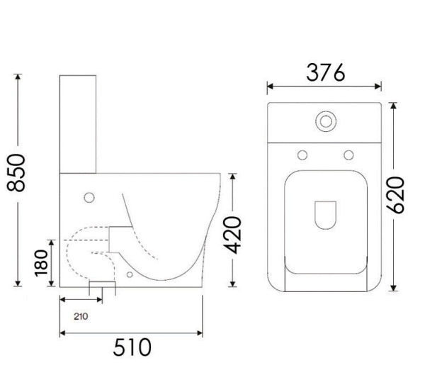 STYLE S BTW Close Coupled Pan & Seat