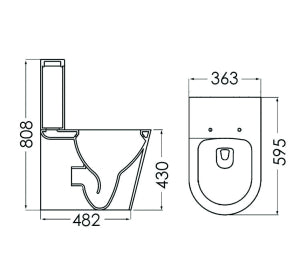 A2 - BTW Close Coupled WC Pan & Seat
