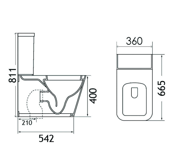 R2 - BTW Close Coupled WC Pan & Seat