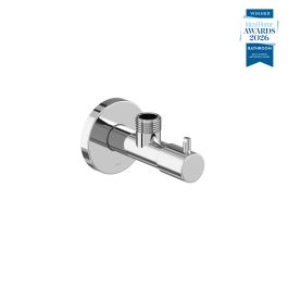 Contemporary Angle Valve Wall Mounted Quarter Turn 1/2" X 1/2" Including Integral Filter Chrome