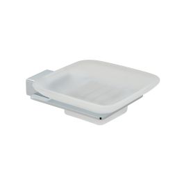 Phase Frosted Glass Soap Dish and Holder Wall Mounted Chrome