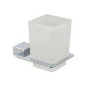 Phase Frosted Glass Tumbler and Holder Wall Mounted Chrome