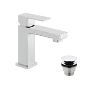 Phase Mini Mono Basin Mixer Smooth Bodied Single Lever Deck Mounted with Universal Waste Chrome