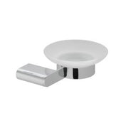 Photon Frosted Glass Soap Dish and Holder Wall Mounted Chrome