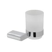 Photon Frosted Glass Tumbler and Holder Wall Mounted Chrome