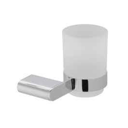 Photon Frosted Glass Tumbler and Holder Wall Mounted Chrome