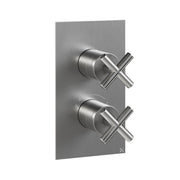 Crosswater MPRO Crosshead 2 Outlet 2 Handle Shower Valve & Trimset Brushed