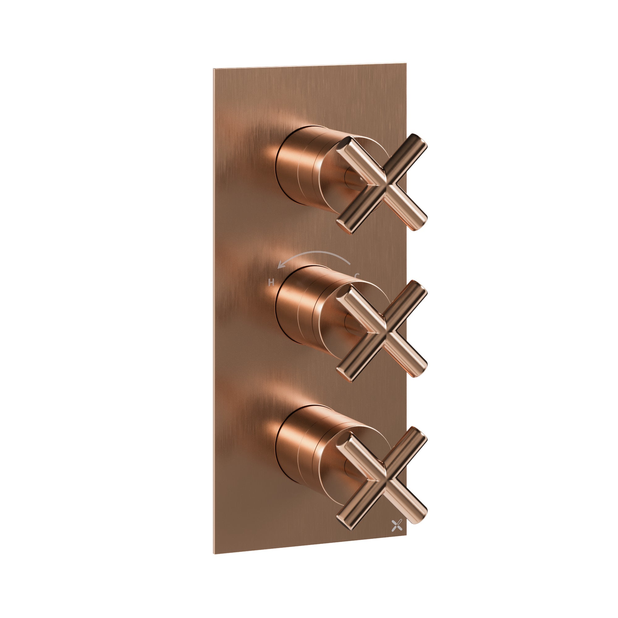 Crosswater MPRO Crosshead 2 Outlet 3 Handle Shower Valve & Trimset