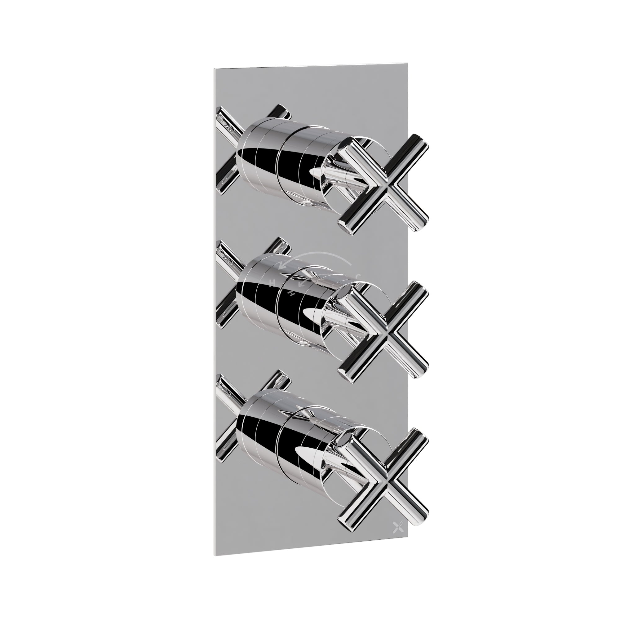 Crosswater MPRO Crosshead 3 Outlet 3 Handle Shower Valve & Trimset