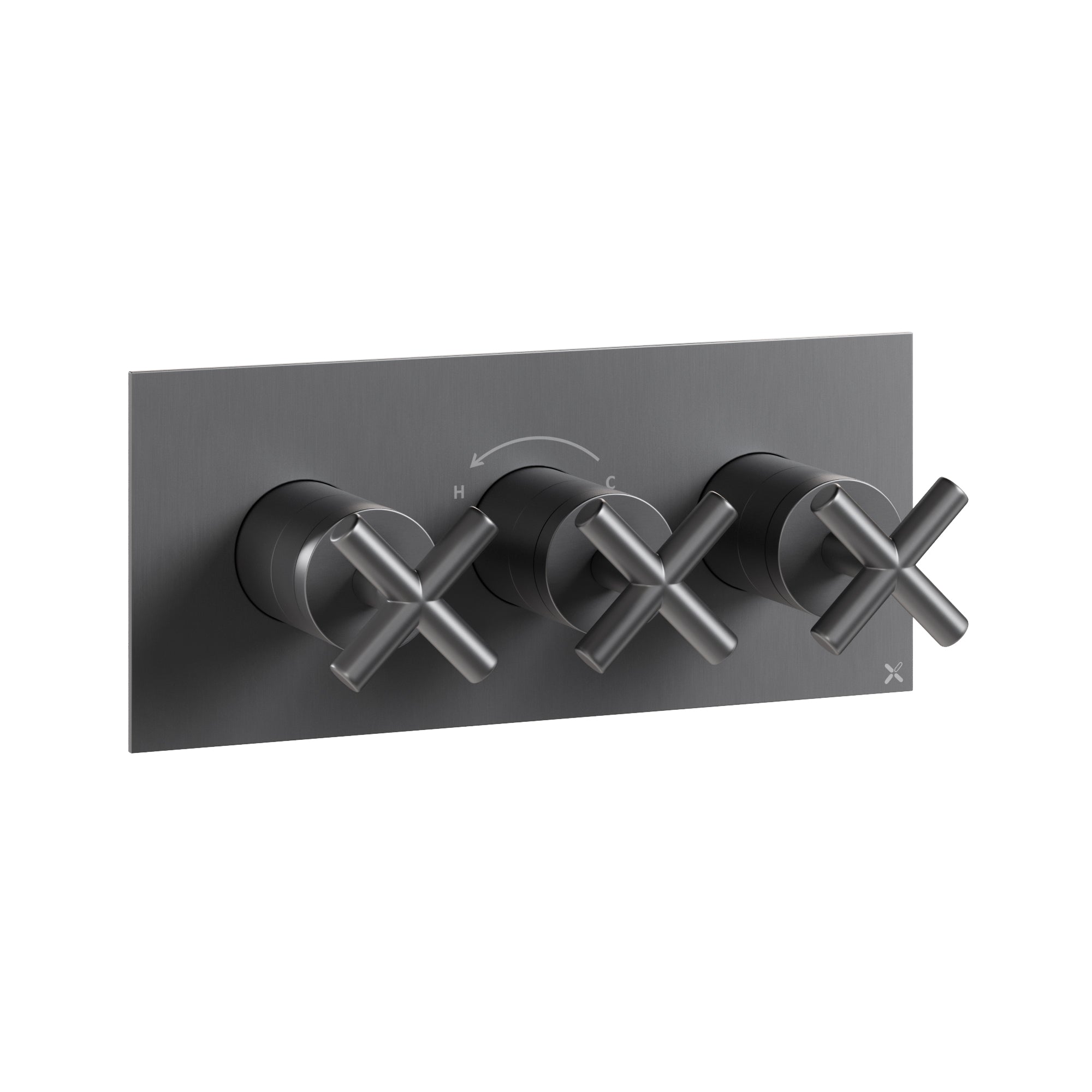Crosswater MPRO Crosshead 2 Outlet 3 Handle Shower Valve & Trimset