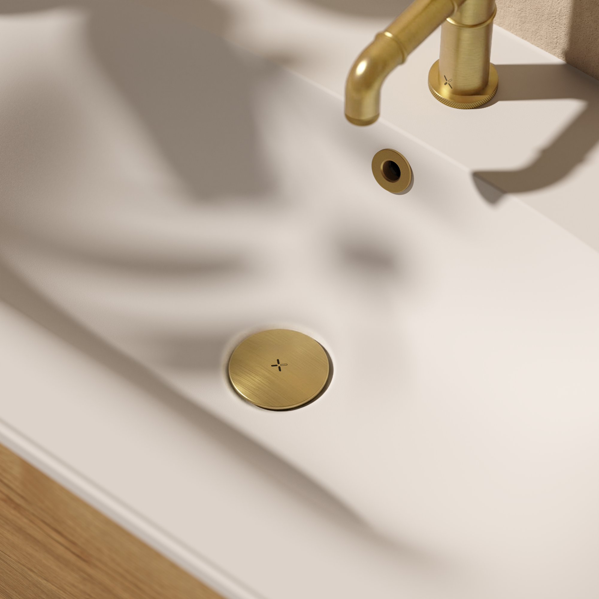 MPRO Industrial Universal Basin Click Clack Waste Brushed Brass Unlaquered
