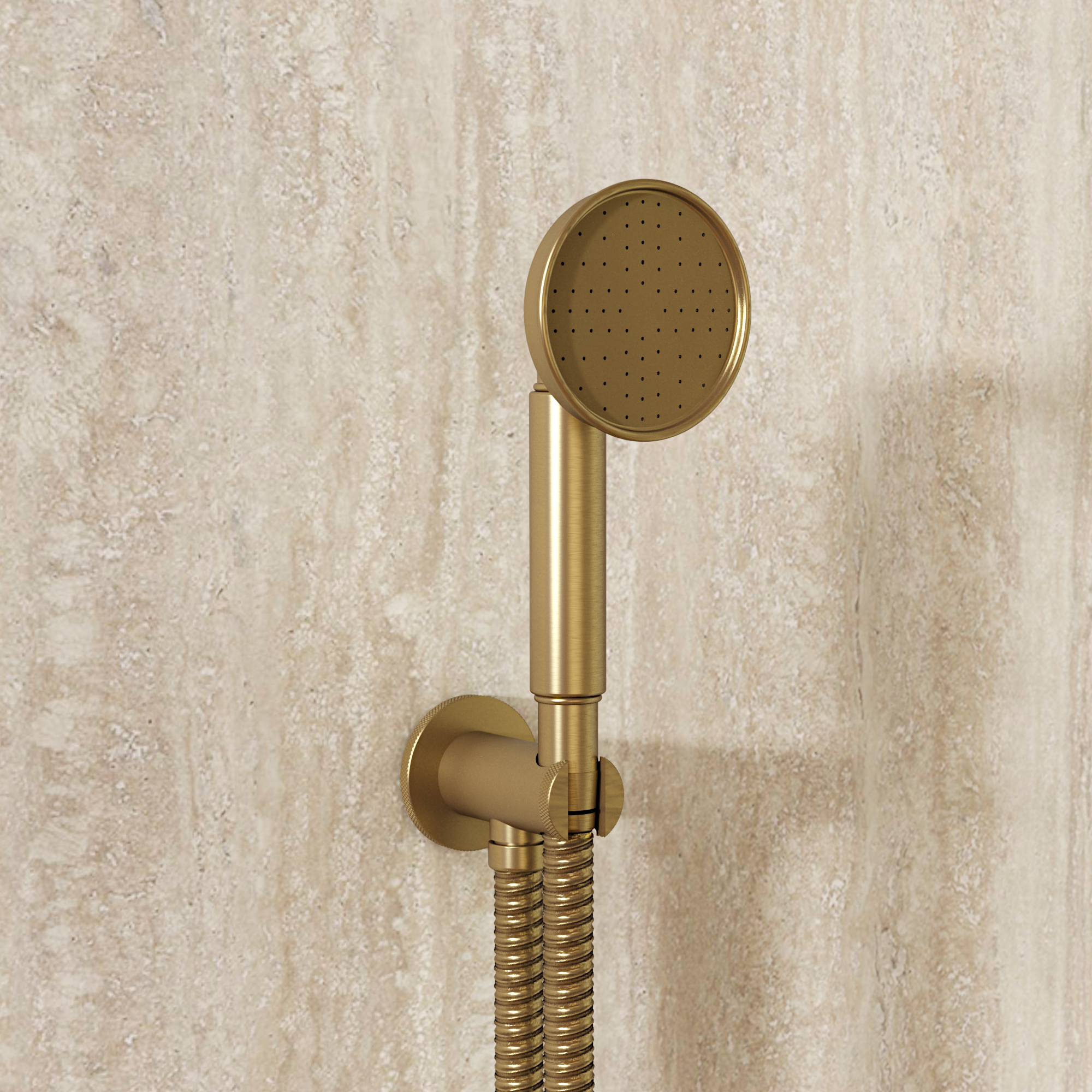 MPRO Industrial Wall Outlet & Handset Brushed Brass Unlaquered